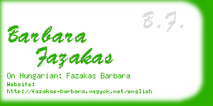 barbara fazakas business card